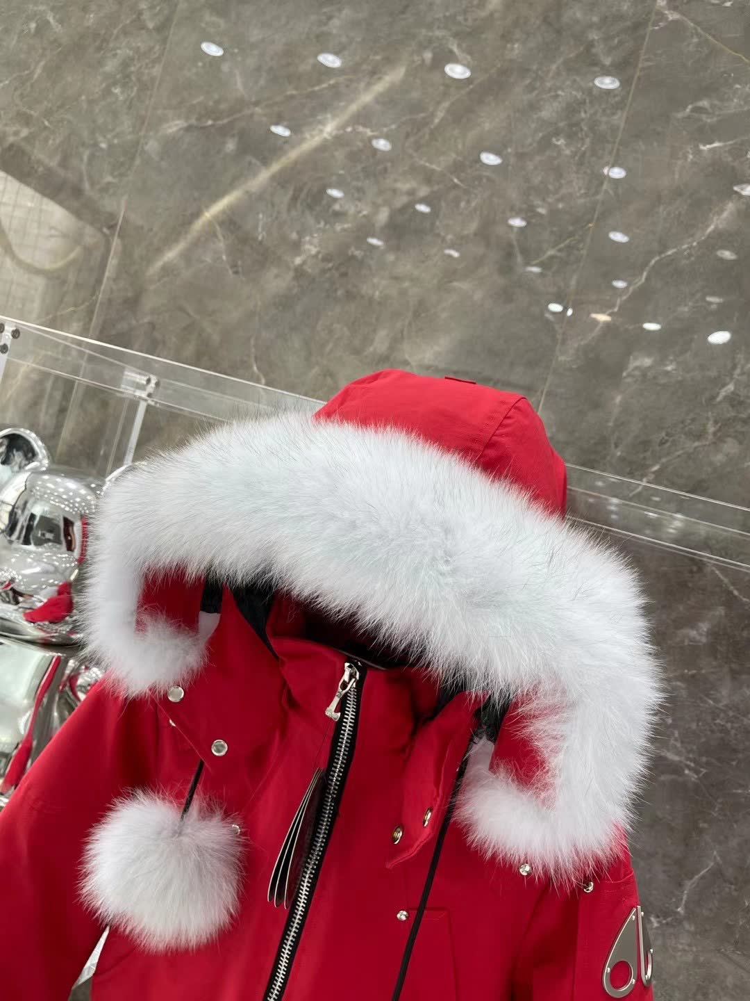 Moose Knuckles Hooded Down Bomber Jacket